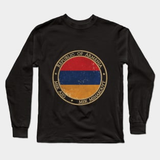 Vintage Republic of Armenia Asia Asian Flag Long Sleeve T-Shirt